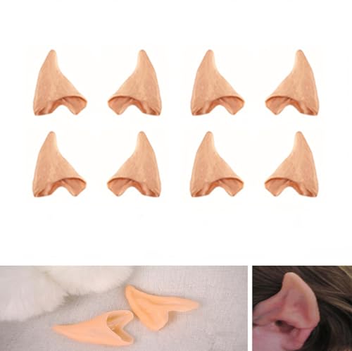 Kbraveo 4 Pair Realistic Elf Ear Fake Ears Ear Tips For Cosplay Parties