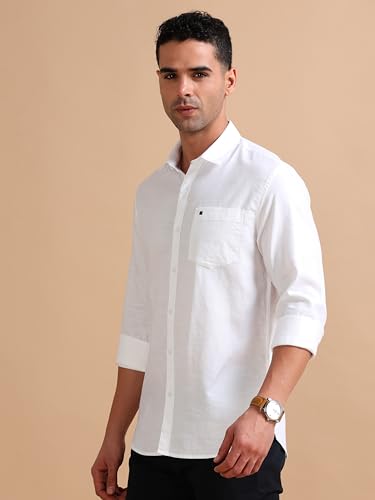 Image of COOL COLORS Men's Solid Slim Fit Casual Shirt | Breathable Soft Fabric | Spread Collar | Stylish Modern Comfort | Office, Party, Weekend Essential