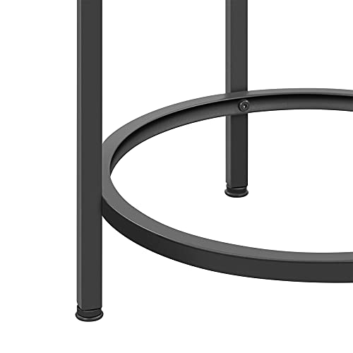 Yaheetech Round Side Table, Small Coffee Table Tall Telephone Table With Sturdy Metal Frame, Modern End Table with Tempered Glass Top, Sofa Table for Living Room/Bedroom, Black - Image 9