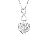 Collana con ciondolo a cuore con diamante da 1/4 carato in argento sterling con catena