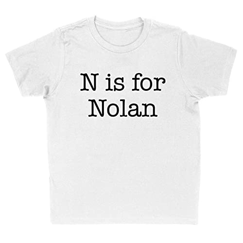 N is for Nolan Kids T-Shirt Youth Medium White