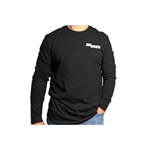 Sig Sauer Men's Long Sleeve Crew Neck Tee - Lightweight Breathable Cotton Casual Everyday Active Shooting Logo T-Shirt2