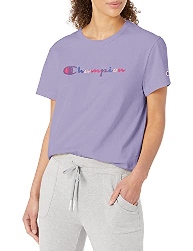 Champion Women's Boyfriend Graphic Tee, Enchanted Lilac, X- Small