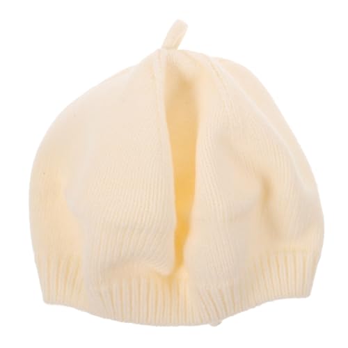 Healvian Boina infantil de malha para crianças gorro casual unissexo 100% acrílico francês (44-49 cm) para inverno e