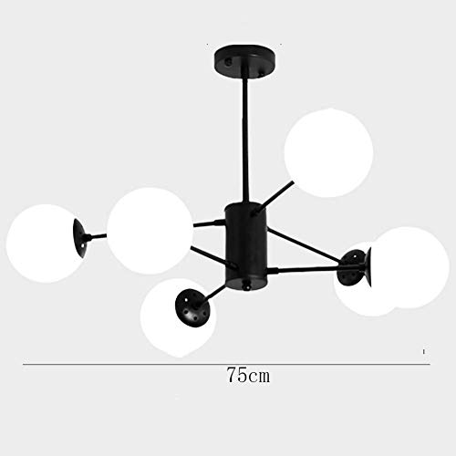 Lámpara Sputnik de 6 luces con globos de vidrio difusores de luz 5