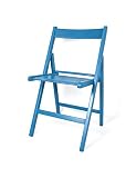 Silla Plegable Madera Color Turquesa (Precio por Unidad) Medidas 38x42x87cm.