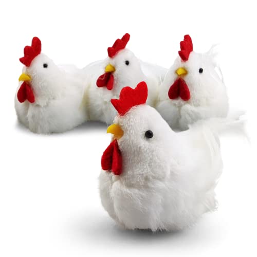 Netuno 4X Poules pour Pâques Figurines de Poules Poules décoratives pour Table décor décoration de Maison de Jardin Poules de Pâques Coq de Pâques...