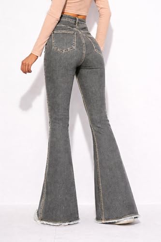 Image of KOTTY Women High Waist Bootcut Jeans Stretch Denim Slim Fit Flare Bottom Casual Jeans