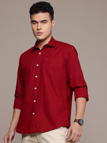 Image of Men's Cotton Linen Solid Shirt | Slim Fit Full Sleeve Casual Shirt | Lightweight | Breaethable | Stylish