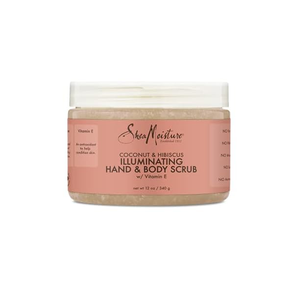 SheaMoisture Body Scrub for Dull Skin Illuminating Coconut and Hibiscus Cruelty-Free Skin Care 12 oz