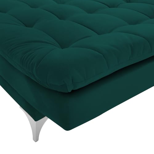 Image of Krancy Solid Wood 3 Seater Sofa Cum Bed with Ottomon | Convertible Wooden Couch for Living Room, Home & Office | Modern Designer Furniture | 1 Year Warranty | Pine Color