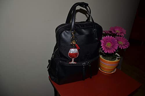 Popfizzy Bling Wine Glass Keychain Key Fob Backpack Or Purse Charm Fun Decorative Accessory #TOP5