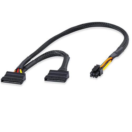 ELFJMZP mini ATX de 6 pines a SATA de 15 pines cable adaptador de alimentación compatible con CT1250/ECT1205/ECT1250/QCT1250/QCS1250para extensiones de alimentación SATA HDD/SSD/unidad óptica