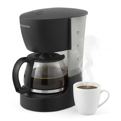 Opiniones y reviews de productos taurus para comprar online. 42 TAURUS COFFEE MAX 6, Cafetera de Goteo con Filtro Permanente, 600 ml, Cafetera 6 Tazas, Anti-goteo, 650 W, Jarra de vidrio, Placa calefactora, Interruptor luminoso