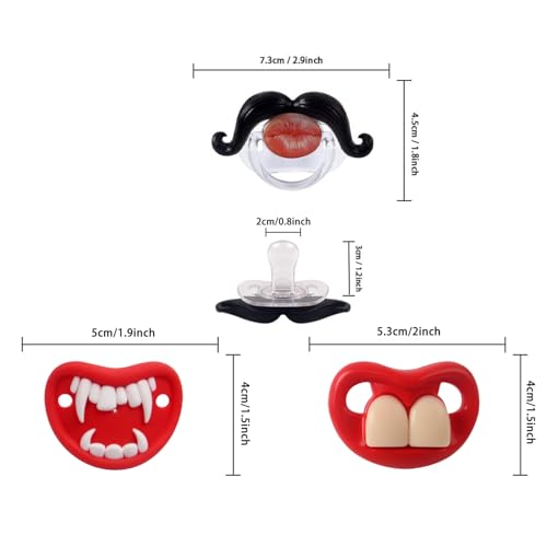 Funny Pacifiers for Babies, Newborn Pacifier 0-6-12-18 Months, Infants Pcifiers for 0-6 Months, Toddlers Mustache Pacifier, Baby Gift Pacifiers for Boys and Girls