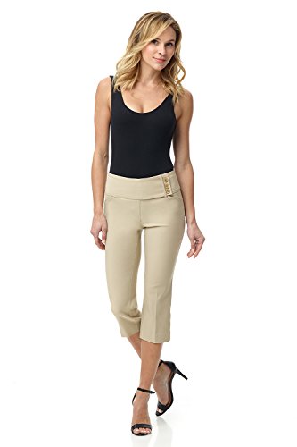 Rekucci Women’s Pull-On Comfort Capri Pants – Mid-Rise Stretch Capris with Back Lacing Detail & Pockets4