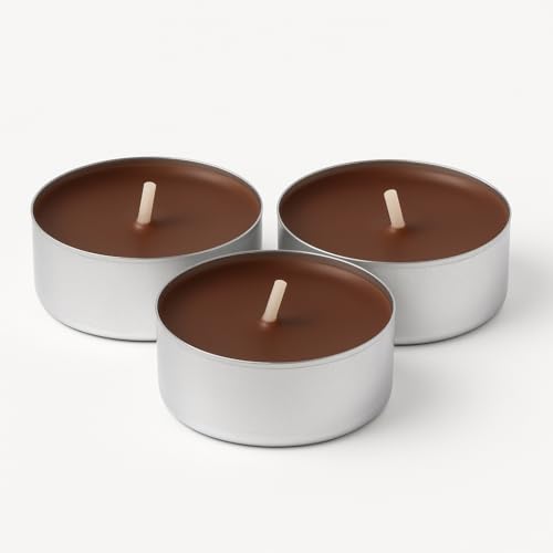 Candelo Duftteelichter Süße Mandel 18er-Set – Zart-Braun, 4h...