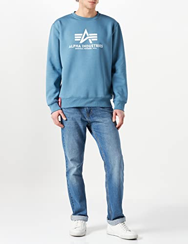 Alpha Industries Herren Basic Pullover Sweatshirt, Blickdicht, Airforce Blau, M – Ansicht 2