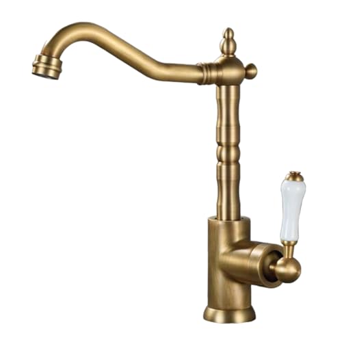 EGTink Robinet de Cuisine Antique,Mitigeur Robinet de Cuisine en Laiton,Rétro Robinetterie de...
