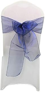 Poda Shoporganza Cintos Cubierta para Silla Color Surtido Fuller Lazo Cinta para Boda, Banquete, Cumpleaños, Evento Decoración, 17cm x 280cm - Azul marino, 50pcs