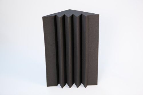 Acoustic Wedge Bass Traps, High Density, Black, 12'' X 12'' X 24''(set of 2)