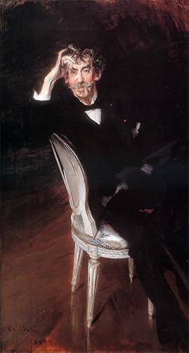 Toile abstraite portrait abbé Whistler Boldni peinture murale salon 60x90