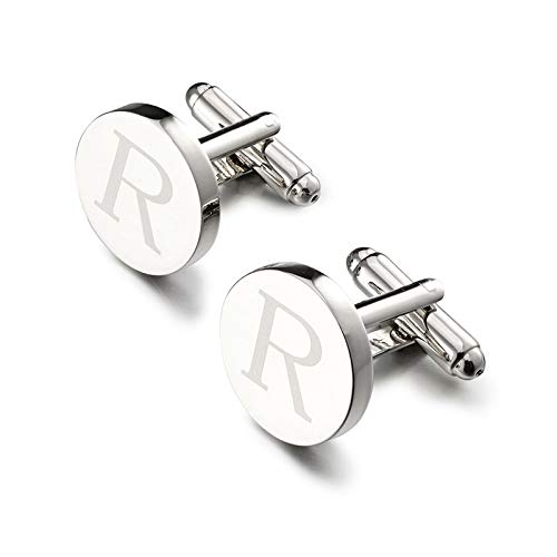 Yellow Chimes Exclusive Collection Alphabet Letters Stainless Steel Statement Cufflinks for Men (Silver R Cufflinks) (B08GR9XKLC) Amazon Price History, Amazon Price Tracker