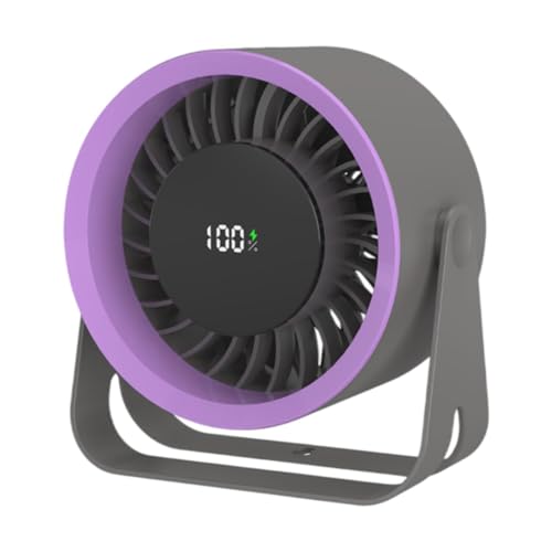 Kuntesetty Ventilador de Escritorio Portátil para Montaje en Pared, Circulación Ajustable, Gris, Individual