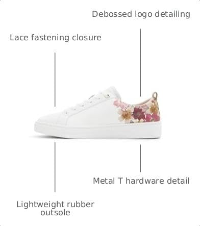 Image of Ted Baker Women's Alison Floral Leather Court Sneaker