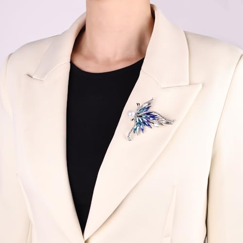 Image of Dainty Brooch Pin for Women, Rhinestone Scarf Shawl Costume Brooches and Pins Flower Boutonniere Hat Bag Suit Dress Accessories Pearl Brooches Lapel Pins