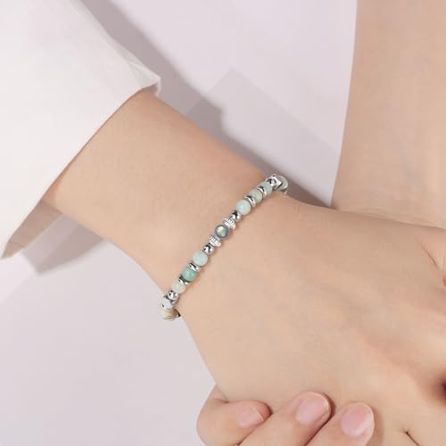 Image of JoycuFF ๐๐ถ๐ณ๐๐ ๐ณ๐ผ๐ฟ ๐ช๐ผ๐บ๐ฒ๐ป ๐ ๐ผ๐ผ๐ป๐๐๐ผ๐ป๐ฒ ๐๐ฟ๐ฎ๐ฐ๐ฒ๐น๐ฒ๐ Amazonite Colorful Imperial Jasper Stainless Steel Beads Bracelets, Graduation Christmas Valentines Mothers Day Birthday Gifts