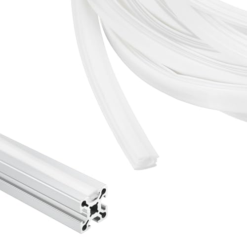 sourcing map 6 Meter Aluminum Extrusion Profile Slot Cover Flat Seal White