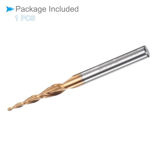 Image of Tapered Ball Nose End Mill, 0.75mm Radius 6mm Shank 8.44 Degree Angle, TiSiN Coated Micro-Grain Carbide 2 Flute Milling Cutter - (Applications: for Stainless Steel Hardened Steel)