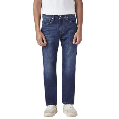Image of Levi's Men's 505 Dark Indigo Straight Fit Mid-Rise Jeans