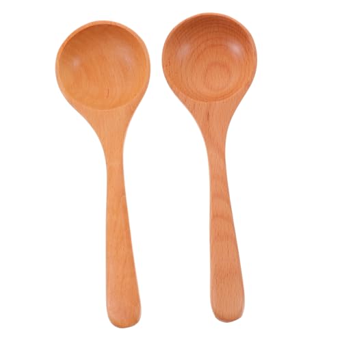 GRIRIW 2pcs Large Spoon Set Compact Dinner Spoon Soup Accessory Replaceable Food Spoon Daily Dinner Spoon Delicate Food Spoon Multi-function Spoon Soup Spoons Serving Big Spoon Wood