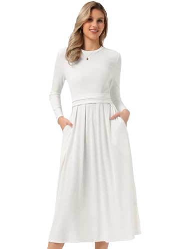 long sleeve midi brown dress NW Midi Dress - Women's Dresses
