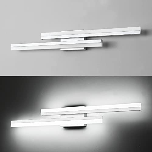 Image of PRESDE 32 inch Inch LED Vanity Light Silver Bathroom Light Fixtures Over Mirror Modern Bath Wall Lighting Bar
