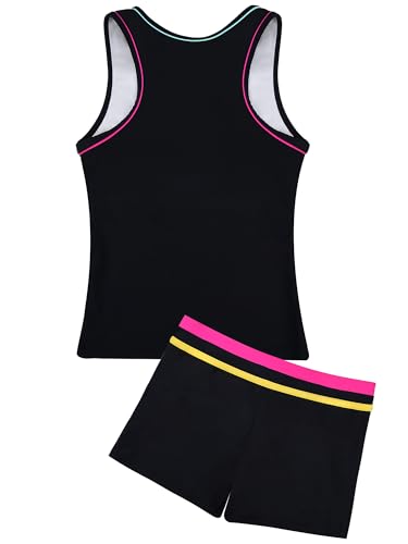 Image of Uhnice Girls Swimsuit Two Piece Tankini Swimwear with Boyshort