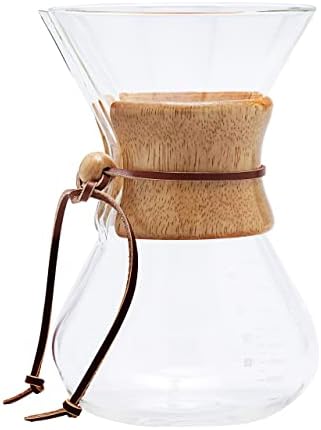Passador de Café em Vidro, com colar em maderia, 800 ml - Oxford