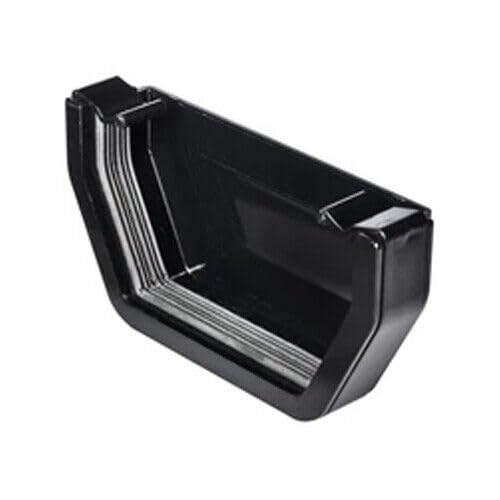 Gutter External Stop End Cap Half Round Fits 112mm Round and Square. (Square Stop End External Black - EX012, 1)