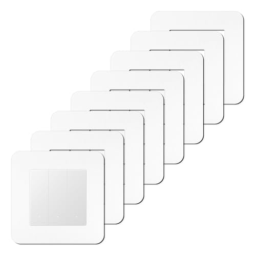 KUKUJIWA 8PCS Light Switch Surrounds White Wall Plates for Light Switches Light Switch Cover Plate Finger Plates for Light switches Light Switch Frame Surround for Home Decoration