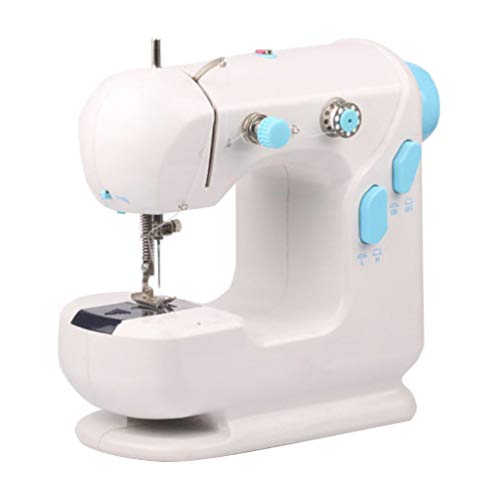 XBKPLO Portable Sewing Machine Mini Sewing Machine Electric Sewing Kit Dual Speed Double Thread Crafting Mending Machine for Beginner Household Use