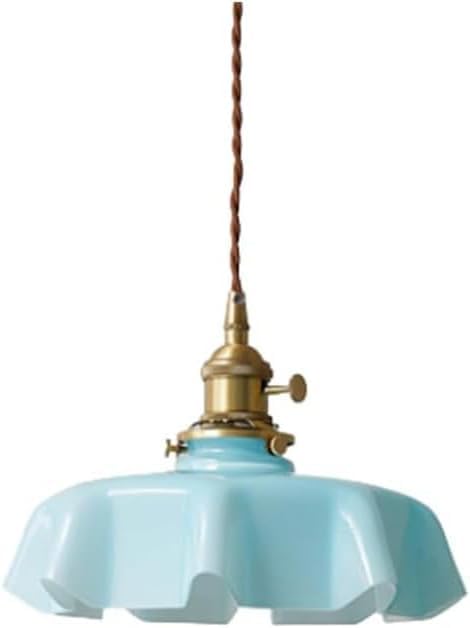 SIYANE White Milk Glass Farmhouse Pendant Lights Brass Flower Shape Green Hanging Ceiling Lamp Kitchen Island Nordic Modern French Blue Chandelier