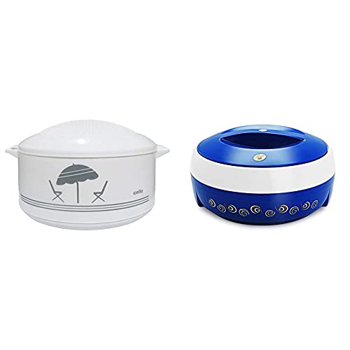 Image of Cello Chef Casserole, 3500ml+Cello Ultra 2500 ML Insulated Hot Pot (Blue)