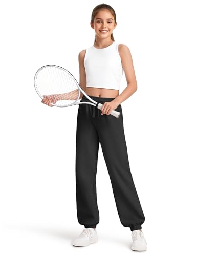 Girls Sweatpants Athletic Joggers with Drawstring Waist and Pockets, Great for Teen Girls (Size: 7-14 Years)4