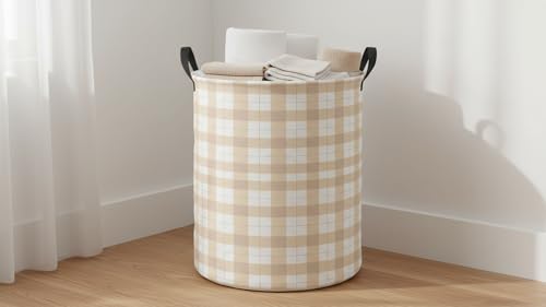Image of CLOCOR Large Laundry Basket,Waterproof Fabric Storage Container,Room Decor,Gift Basket（Yellow Grid