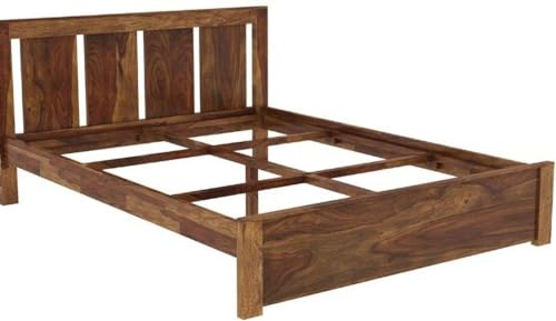 Image of Sheesham Wood King Size Bed Without Storage|Bed|Single Bed |Double Bed Solid Wood Queen Bed (Finish Color - Brown, Delivery Condition - DIY(Do-It-Yourself))
