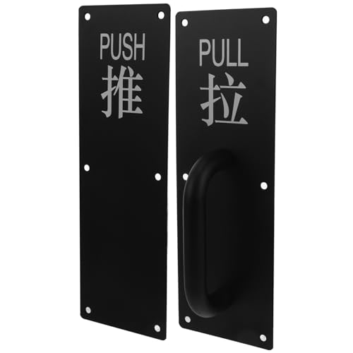 POPETPOP Tirador para Puerta de Acero Inoxidable Empujar y Placa para Puertas Interiores Mango Resistente y Elegante para Almacén y Locales Públicos