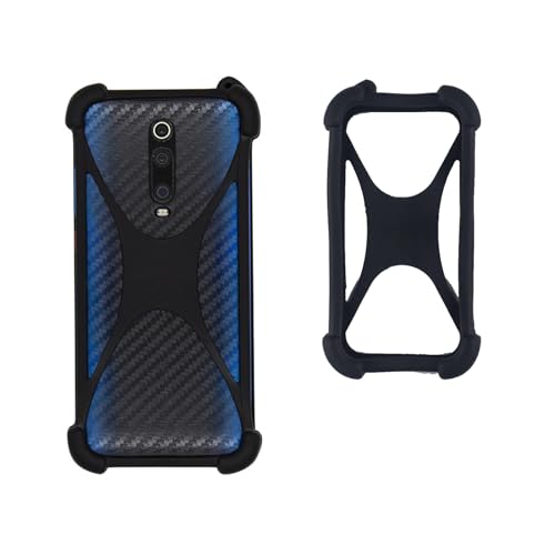 Zittop Universal Smart Phone Bumper Case Elastic Soft Silicone Cover for 5.2' Phones Size 4'' to 6.5'' inch Case (Black)