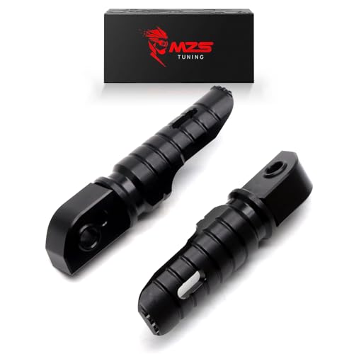 Image of MZS Motorcycle Rear Foot Pegs, Adjustable Passenger Footpegs Black Compatible with Trident 660 / Bonnevill /Daytona 675 R /Street Triple R RS S /Speed Triple RR RS /Speed Twin /Street Scramble